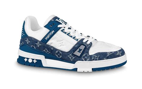 louis vuitton blue and white sneakers|Louis Vuitton sneakers women's price.